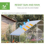 PawHut Large Hen Coop, Galvanised Walk In Chicken Run with Cover, 6 x 3 x 2m, Silver