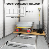 Outsunny 5 x 9ft Galvanised Metal Garden Shed with Foundation Kit, Outdoor Lean-to Shed, Tool Storage House with Lockable Doors, Gloves and 2 Air Vents for Patio, Garden, Grey