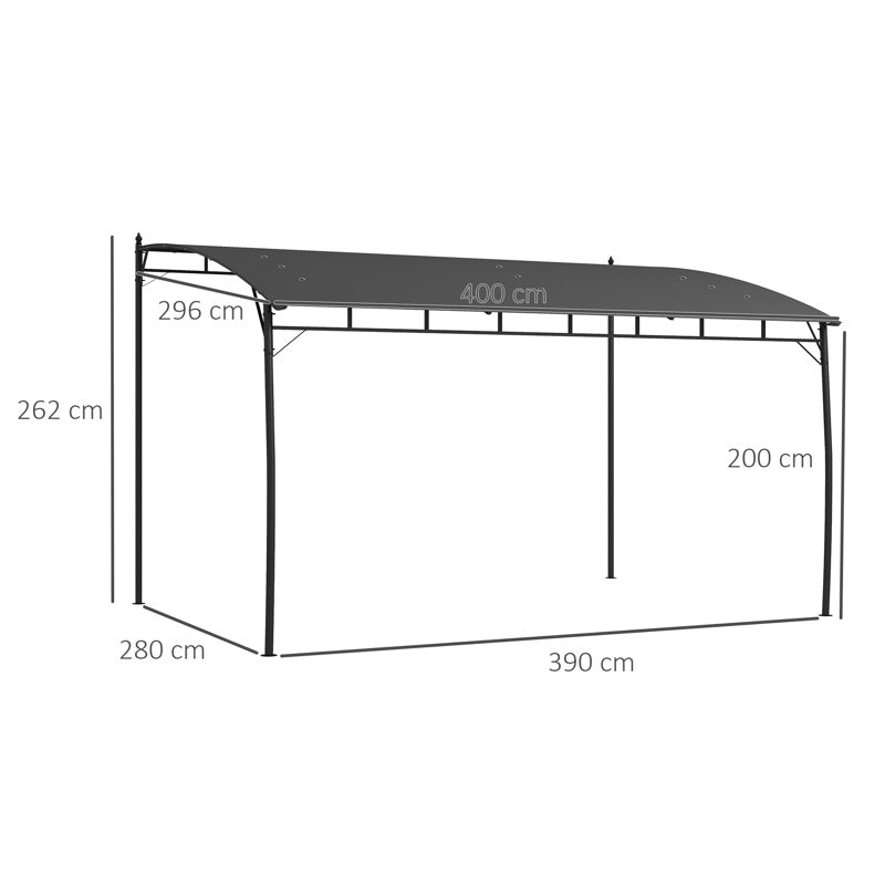 Outsunny 3 x 4m Metal Frame Pergola - Grey