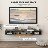 HOMCOM 140 cm Floating TV Stand with Storage - Charcoal Grey