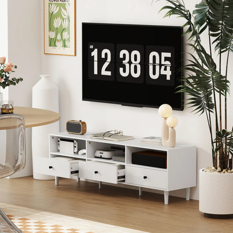 HOMCOM Multi-Storage Minimal TV Stand - White