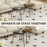 HOMCOM Nesting Side Table Set of 2 - Rustic Brown