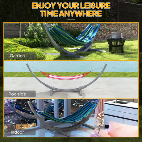 Outsunny 3.25m Wooden Hammock Stand Universal Fit Garden Picnic Camp Accessories, Grey