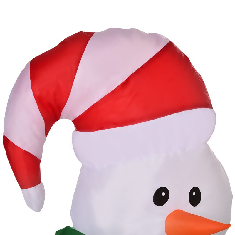 HOMCOM 4ft Inflatable Standing Christmas Decoration Large Waterproof Snowman with LED and Inflator