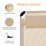 Outsunny Foldable Outdoor Sun Loungers Set of 2, Reclining Lounge Chair Camping Bed Cot with Pillow 4-Level Adjustable Back Aluminium Frame, Khaki