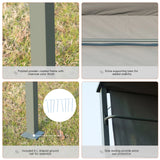 Outsunny 2.2 x 1.4m BBQ Shelter, Outdoor Grill Gazebo Canopy with Shelves, Hanging Hooks, and Metal Frame, for Garden Patio Backyard