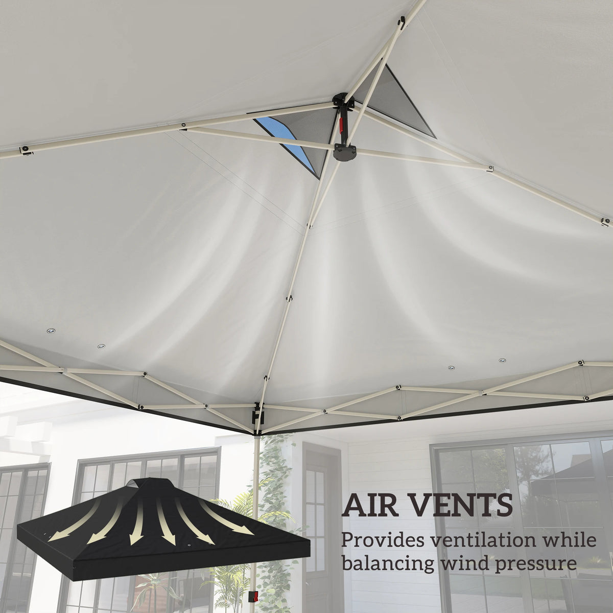 Outsunny gazebo roof replacement UV50+ Waterproof Pop Up Canopy Cover with 8 Drainage Holes 3 x 3 m Black