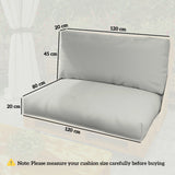 Outsunny Two Piece Seat Pallet and Back Cushions - Light Grey