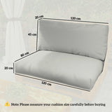 Outsunny Two Piece Seat Pallet and Back Cushions - Light Grey