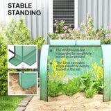 Outsunny Mini Greenhouse, Small Polytunnel Green House with Zipped Doors, Steel Frame for Garden Backyard, 395 x 100 x 80cm, Green