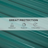 Outsunny Corrugated Roofing Sheets, Pack of 24, Galvanised Metal Roofing Sheets for Greenhouse, Garage, Storage Shed, Carport, 129 x 45cm, Green