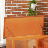 PawHut Rabbit Hutch Outdoor Guinea Pig Hutch Wooden Pet Cage Run 2-Tier with Opening Top, 90 x 45 x 80cm