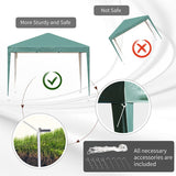 Outsunny 3 x 3M Garden Pop Up Gazebo Height Adjustable Marquee Party Tent Wedding Canopy with Carrying Bag, Green