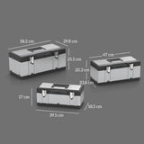 HOMCOM 3 Pieces Stainless Steel Toolbox Set, 23"/ 19"/ 16"