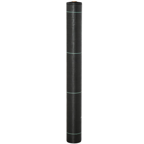 Outsunny 1m x 50m Weed Control Membrane, Heavy Duty Weed Control Barrier Fabric, 90gsm Ground Cover for Patios, Garden, Flower beds, Landscaping