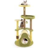 Avocado Cat Tree with Private Condo and Jumping Platforms-Green