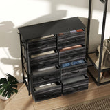 HOMCOM Chest of Eight Fabric Drawers - Black