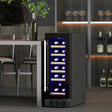 HOMCOM 19 Bottle 5-18C Wooden Rack Wine Fridge - Black