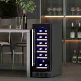 HOMCOM 19 Bottle 5-18C Wooden Rack Wine Fridge - Black