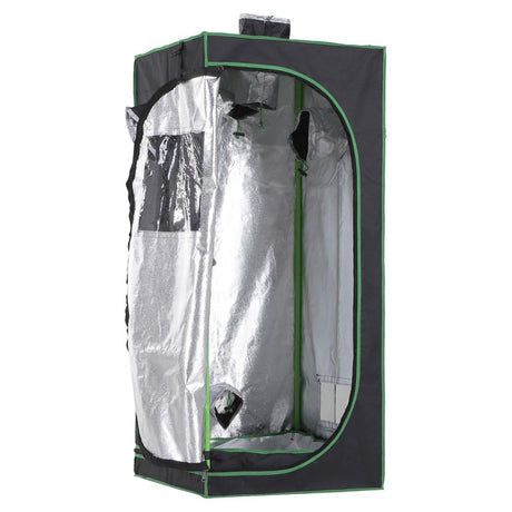 Outsunny Mylar Hydroponic Grow Tent with Adjustable Vents and Floor Tray for Indoor Plant Growing, 60 x 60 x 140cm