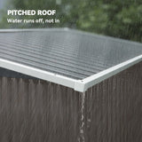 Outsunny 7.5 x 4.3ft Metal Garden Storage Shed, Waterproof Outdoor Shed with Triple Lockable Door, Gloves, Vents, Light Grey