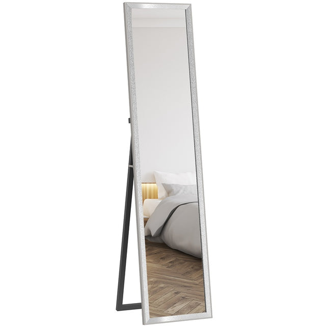 HOMCOM Glitter Frame Full-Length Mirror - Silver