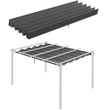 Outsunny Retractable Pergola Shade Cover, Replacement Canopy for 4 x 3 (m) Pergola, Retractable Roof, Dark Grey