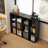 HOMCOM Six-Cube Bookcase - Black Wood Effect