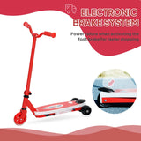 AIYAPLAY Electric Scooter for Kids Ages 4-7, with Auxiliary Rear Wheels, Flashing LED Light and Electric Brake, Kids Electric Scooter for Boys Girls, 6 KM/H & 8 KM, Red