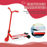 AIYAPLAY Electric Scooter for Kids Aged 4-7 Years, with Flashing LED Lights, Rear Auxiliary Wheels, Red