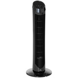 HOMCOM Tower Fan for Bedroom Cooling, 30 Inch Electric 70° Oscillating Fan with 3 Speed Settings, Standing Floor Fan for Home Office Indoor, Black