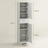 HOMCOM Tall Bathroom Cabinet with Arched Doors - White