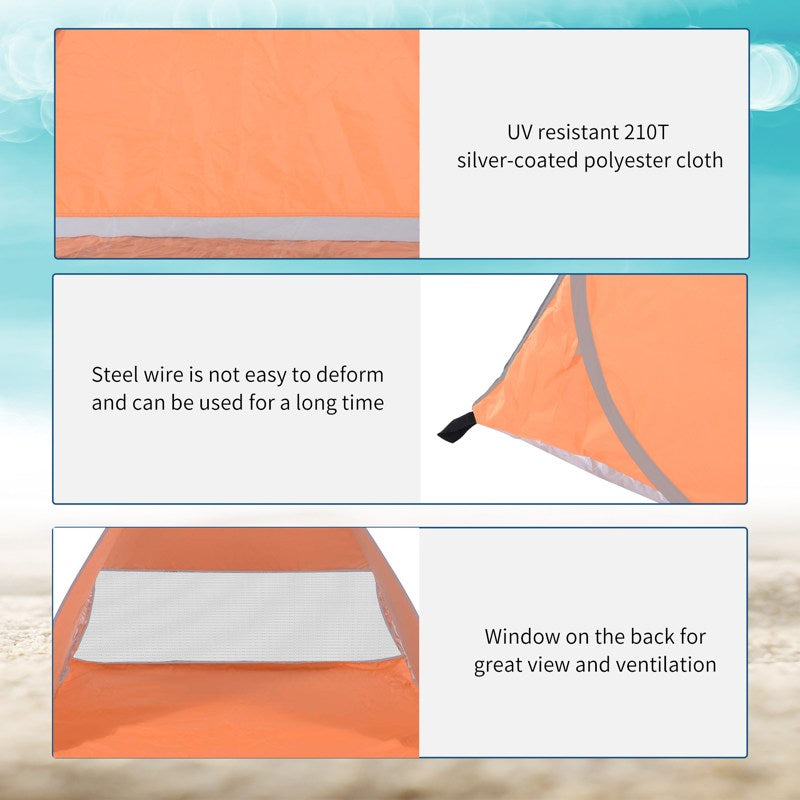 Outsunny 2 Person Pop Up UV Shelter Shade-Orange