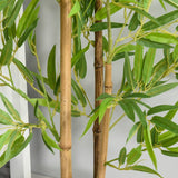 Outsunny Set of 2 120cm/4FT Artificial Bamboo Trees Decorative Plant w/ Heavy Pot Indoor Outdoor Style Home Office Greenery Decoration