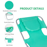 Outsunny Foldable Sun Lounger with Reading Hole - Green