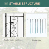 Outsunny Decorative Garden Arch, with Gate - Black