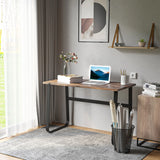 HOMCOM Computer Table, Writing Desk with Steel Frame and Wood Top, Industrial Home Study Table, 115 x 58 x 74.5cm, Rustic Brown and Black