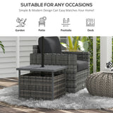 Outsunny Outdoor Rattan Wicker Coffee Table w/ Umbrella Hole Suitable for Garden Garden