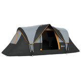 Outsunny 5-6 Man Dome Camping Tent Hiking Shelter UV Protection 3000mm Water Resistant Tunnel Tent - Multicolor