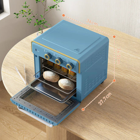 HOMCOM 20L 90-230 Mini Electric Oven - Blue
