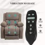 HOMCOM Recliner Armchair Lift Chair, Electric Recliner Chair with Vibration Massage and Heat, Wide Seat, USB Port, Light Brown