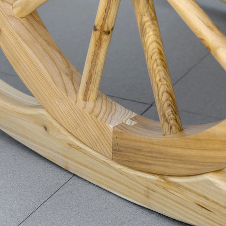 Outsunny 2 Piece Wooden Adirondack Rocking Chair Reclining Armchair Outdoor Garden Furniture Patio Porch Rocker - Natural