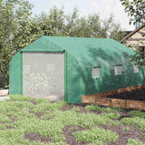 Outsunny Walk-in Polytunnel Garden Greenhouse, Outdoor Mesh Door Greenhouse with PE Cover and 6 Windows, 4.5 x 3 x 2m, Green