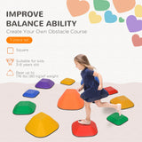 AIYAPLAY Balance Stepping Stones for Kids, 11-Piece Non-Slip Stackable River Stones, Obstacle Courses for Balance and Motor Skill