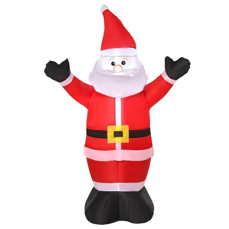 HOMCOM 4ft Inflatable Christmas Santa Claus Xmas Decoration 1 LED Holiday Air Blown Yard Outdoor Décor