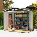 Outsunny 7 x 4ft Weatherproof Shed, Outdoor Bike Storage Shed with Ventilation Slots, Foundation Kit and Lockable Double Doors, Dark Grey
