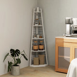 HOMCOM Five-Tier Corner Shelf - White