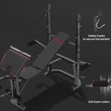 SPORTNOW Multi-Exercise Adjustable Weight Bench with Bench Press Rack