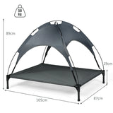 Elevated Pet Cot with Detachable Canopy Shade &amp; Sturdy Steel Frame-XL