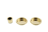 AGB Sliding Door Flush Pull Round - Polished Brass - Pair